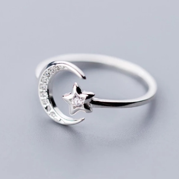 Jewelry - 🆕925 Silver Adjustable Celestial Moon/Stars Ring